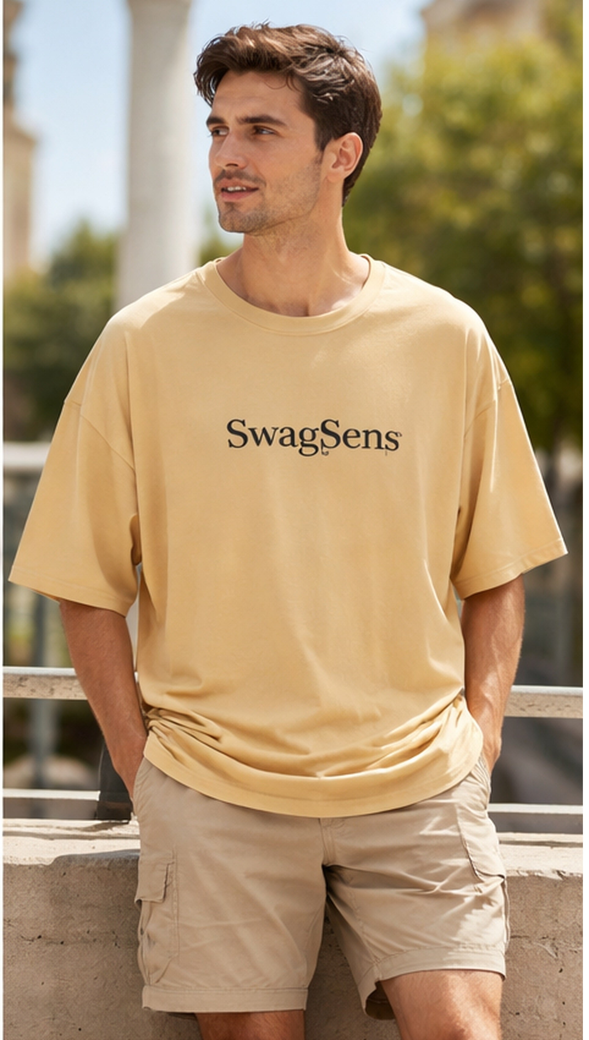 Men’s Oversized T-Shirt 240 GSM Heavyweight Cotton – Premium Streetwear Loose Fit Tee