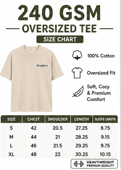 Men’s Oversized T-Shirt 240 GSM Heavyweight Cotton – Premium Streetwear Loose Fit Tee