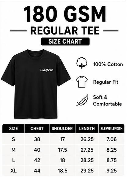 Men’s Regular Fit T-Shirt 180 GSM Cotton – Comfortable Casual Wear | Premium Everyday Tee